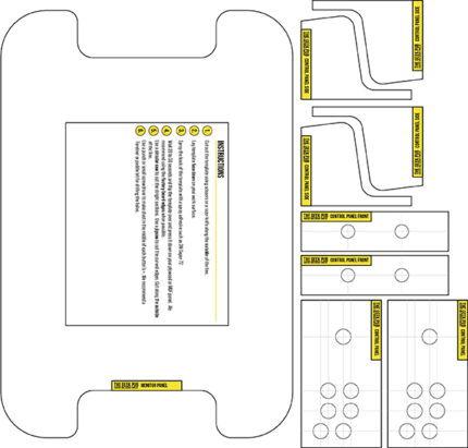 Cocktail Table Arcade Printed Templates