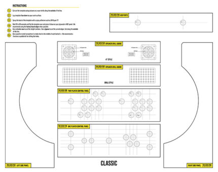 Wall Mount Arcade Cabinet Printed Templates Classic Side Panels